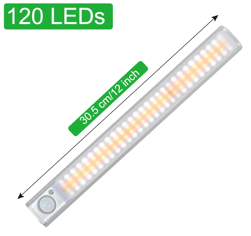 120 LED 3 kleuren bewegingssensor lamp magnetisch en oplaadbaar - Werklampen - TopLEDverlichting: LED en voor motoren, scooters.